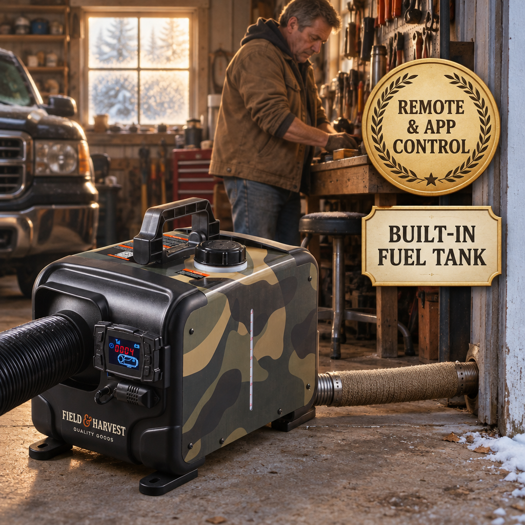 The Bunkhouse Diesel Heater - hero garage badges