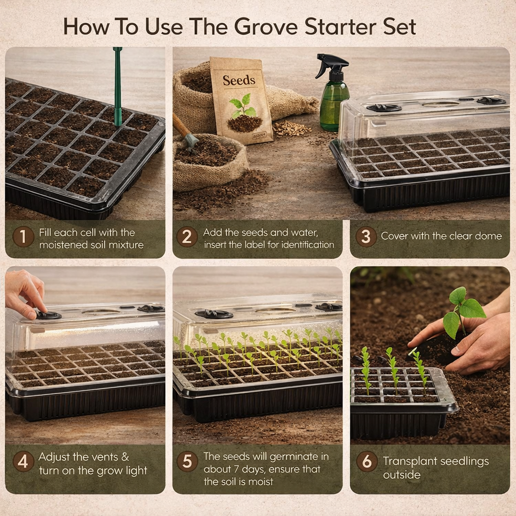 The Grove Starter Set™ — The Complete Indoor Seed Starting System
