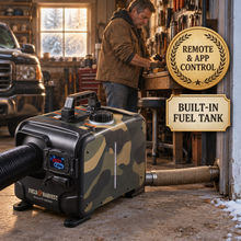 The Bunkhouse Diesel Heater - hero garage badges