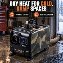The Bunkhouse Diesel Heater - dry heat for cold damp spaces, overheat shutoff and CO alarm