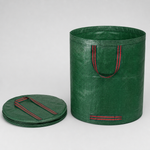The Windrow Sack folded flat for storage next to one standing