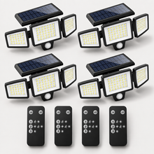 Four Nightwatch Solar Lights with four wireless remote controls
