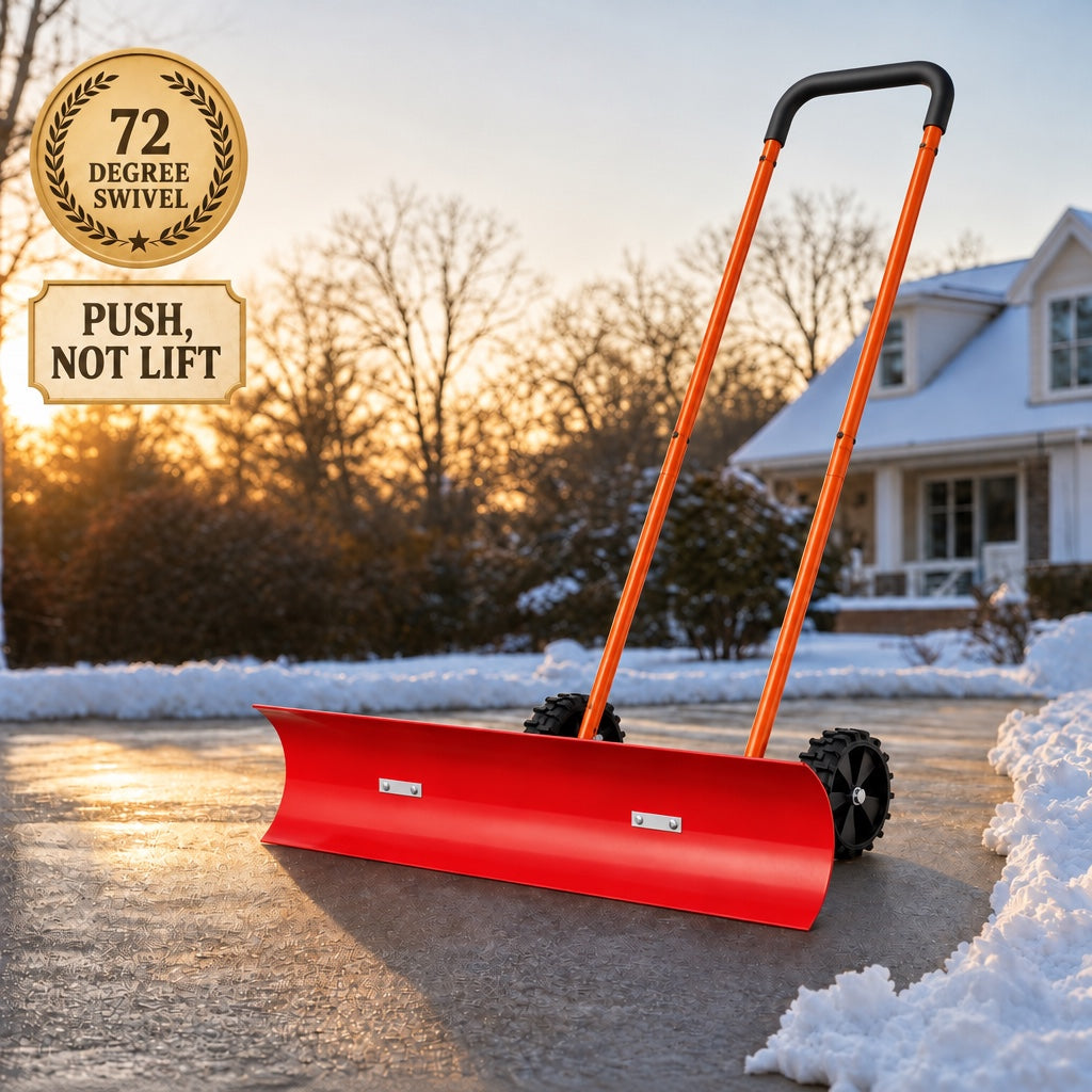 The Yeoman Plow on a cleared driveway at sunrise