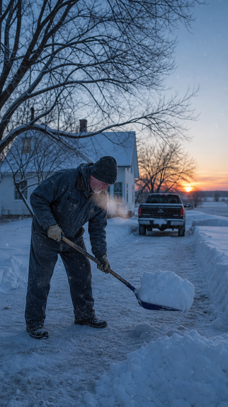 Shovelling in the cold