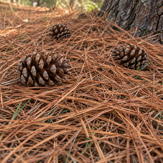 Pine needles and straw